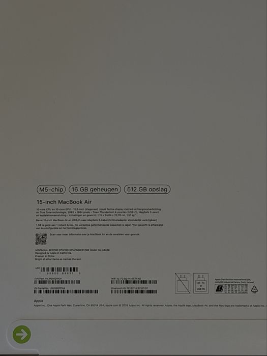 НОВ MacBook AIR M5 15inch