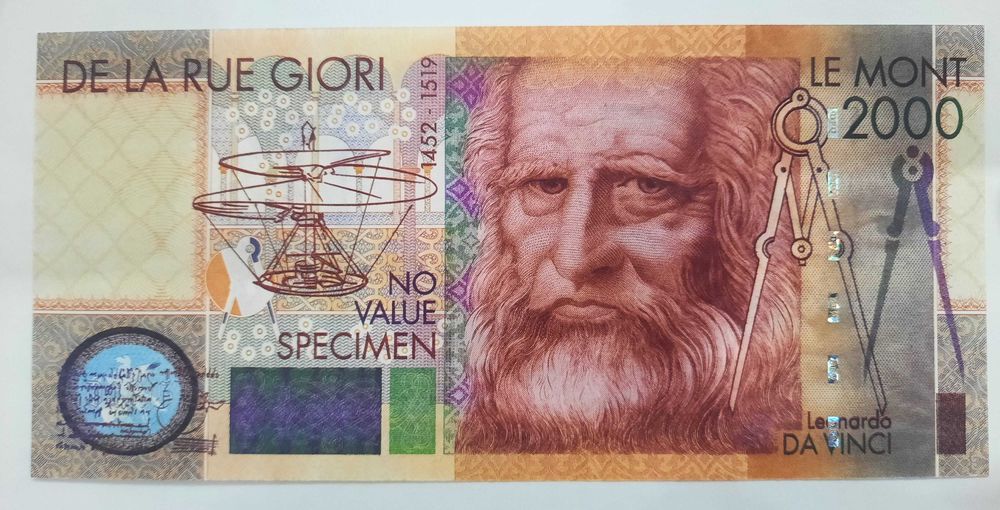 Банкнота -  Леонардо да Винчи