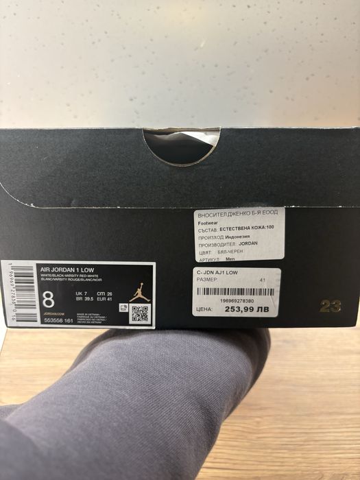 Jordan 1 low Bred toe