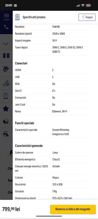 Televizor HORIZON cu Diagonala de 108cm, FULLHD