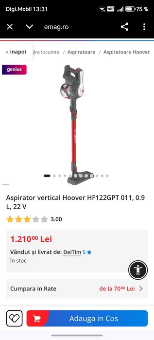 Vând aspirator portabil pe baterie