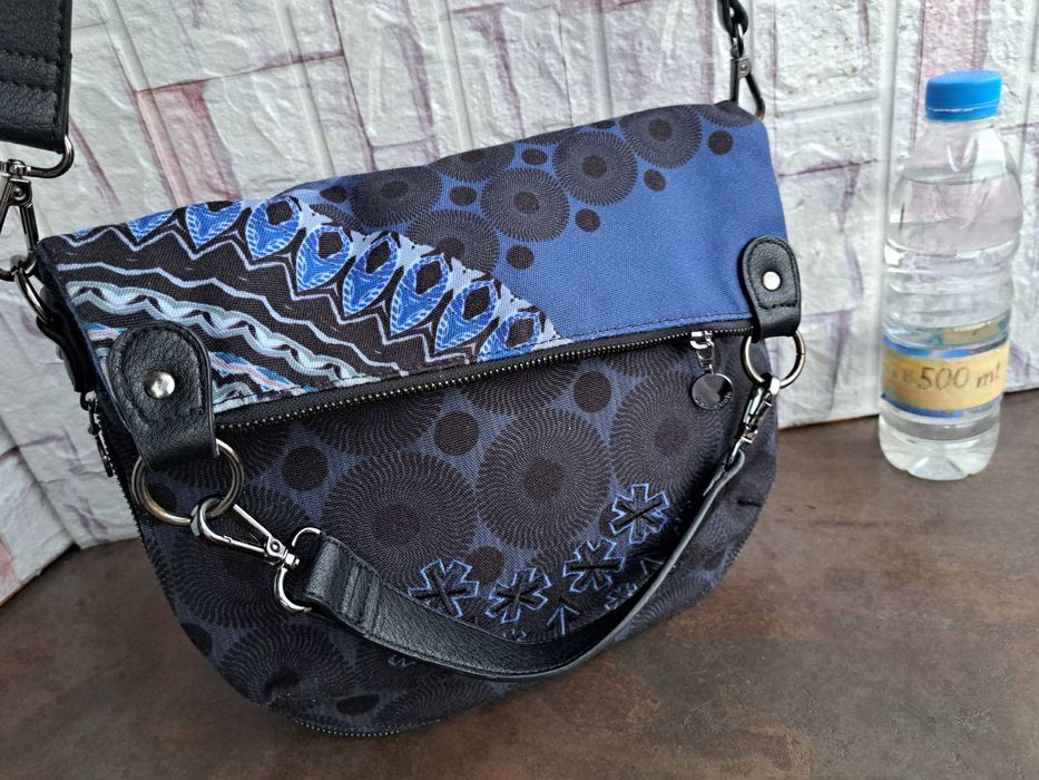 дамска чанта Desigual ,текстилна синя торба,