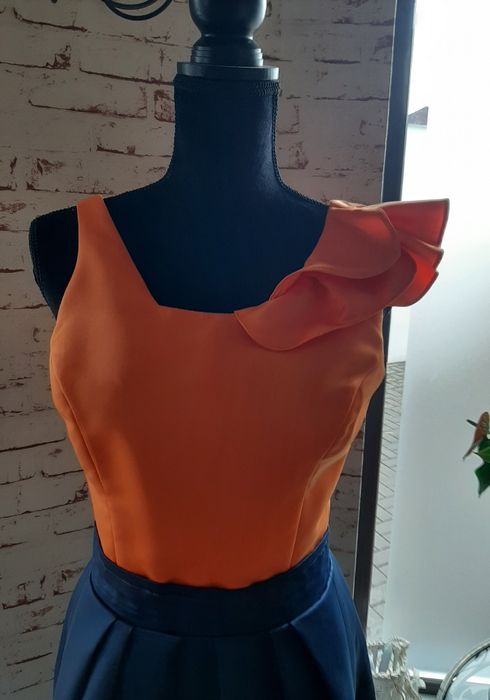 Rochie elegantă,brodată manual în stil Mathilde,
