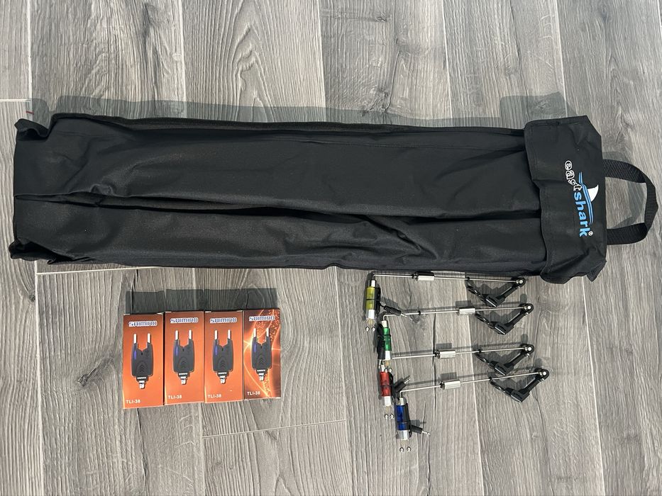 Set Rod Pod 4 posturi EastShark + Set 4 Senzori SAIMINO + 4 Swingheri