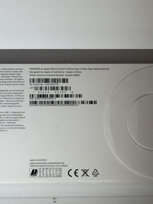 Apple Watch 9, Cellular, Carcasa Starlight, sigilat. Transport ZERO