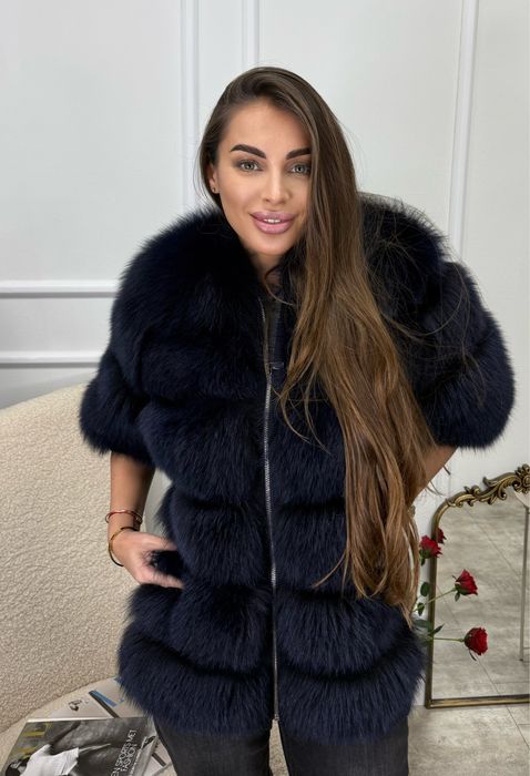 Палто от естествен косъм лисица