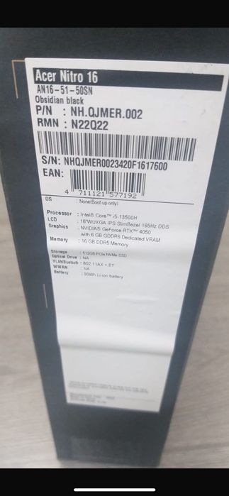 Ноутбук Aser nitro 16