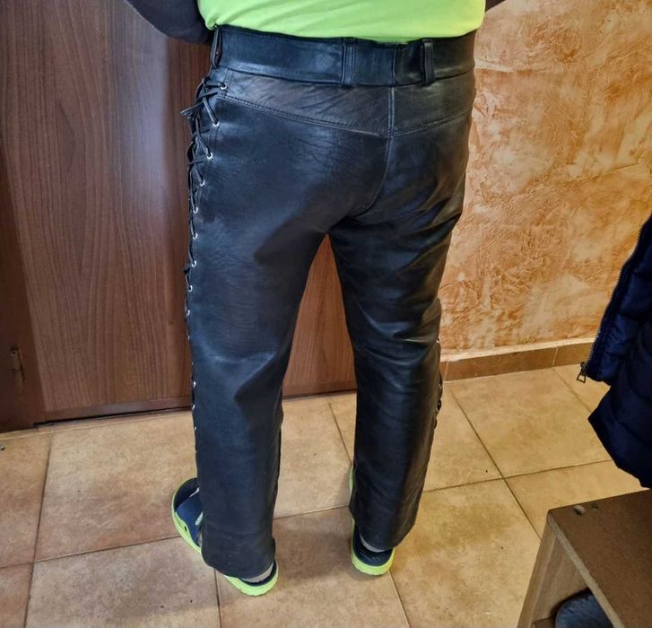 Мото екип естествена кожа яке, панталон, боти