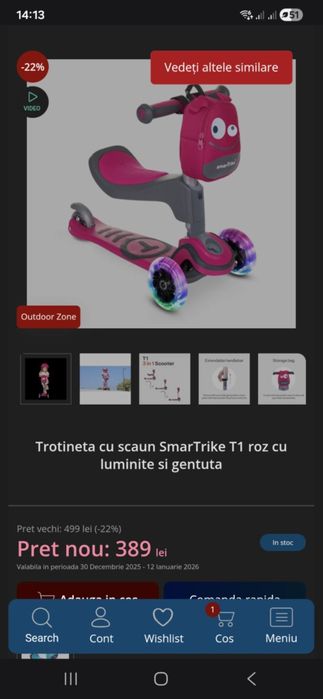 Vand trotineta smart trike