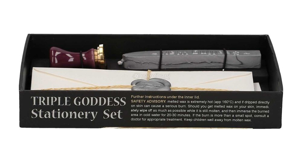 Set colectie SIGILIU cu LUNA TRIPLA Zeita Hekate baton ceara argintiu