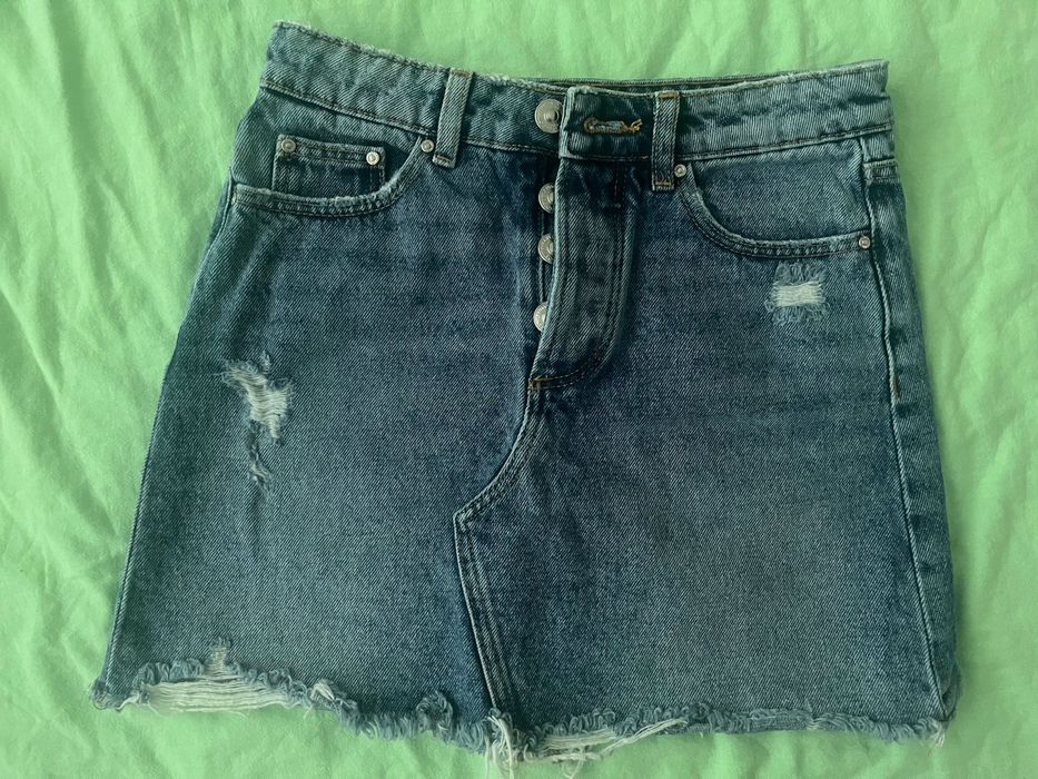 Дамски дънкови къси гащи+ дънкова пола