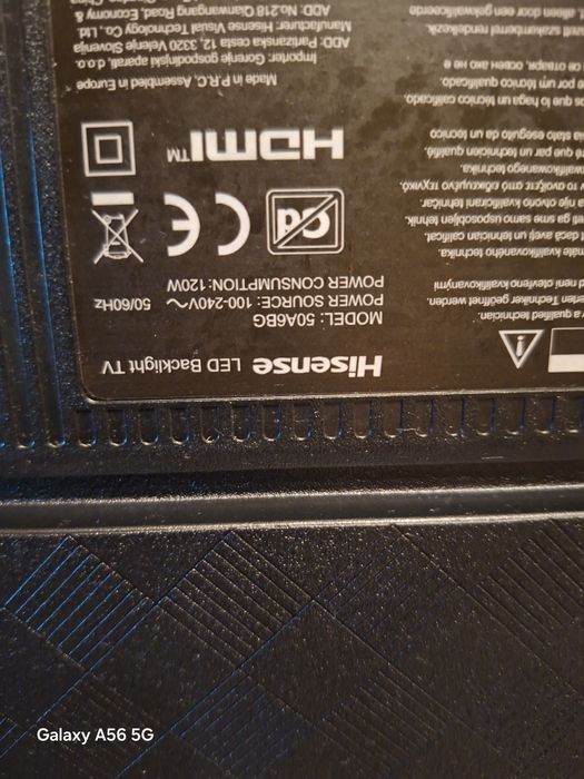 Vand tv hisense 50A6BG