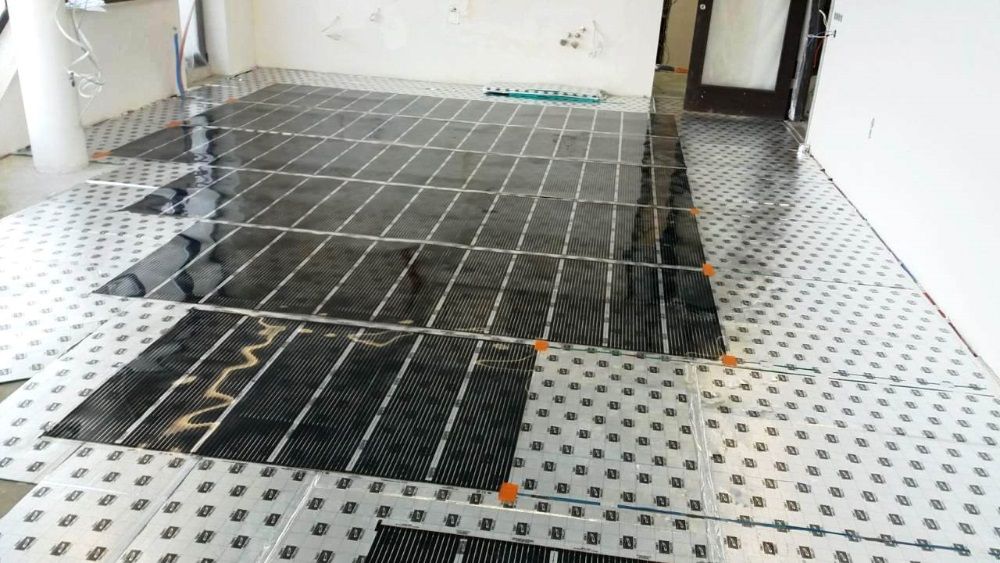 Монтаж на подово отопление инфрачервено под ламинат и кабелно под тера