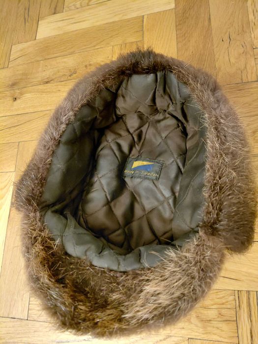 Дамска шапка ушанка косъм от бобър Швеция, Kangol вълнена шапка