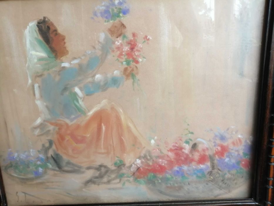 Tablou Ghelman Lazar - Florareasa, pastel, semnat