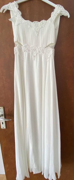 Официална бяла дълга рокля за момиче р-р 158