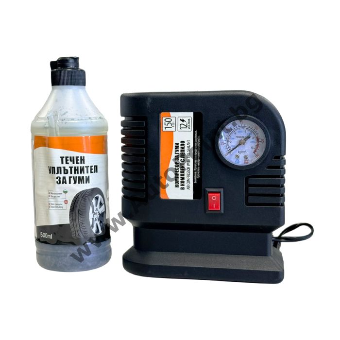 Компресор за спукани гуми с лепило пяна 12V