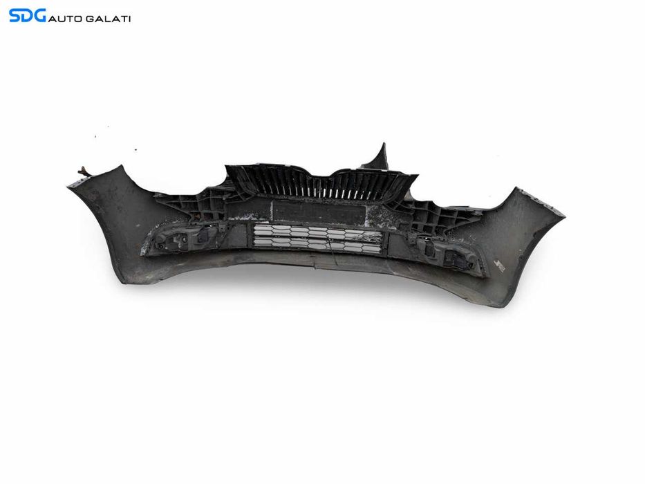 Bara Spoiler Fata Completa FARA Grila cu Emblema Skoda Superb 2 Facelift 2013 - 2015 Cod 3T0807221K (Prezinta o fisura in partea inferioara) Culoare Negru LF9R [LC3493]