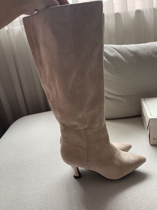 Ботуши велур в бежаво