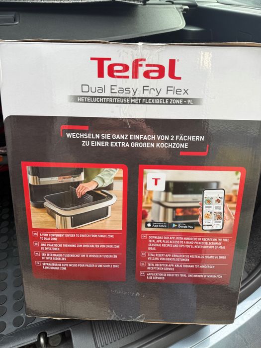 Подарен Air fryer TEFAL Dual Easy Fry Flex, неизползван