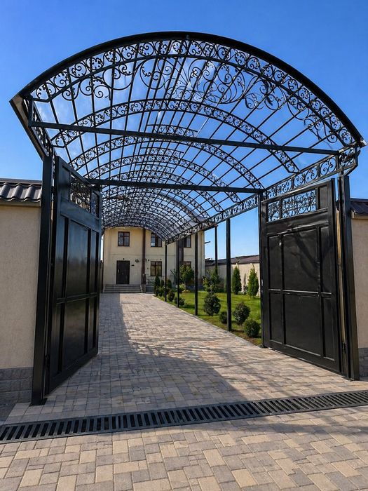 Навес навес хай-тек  ворота хай-тек