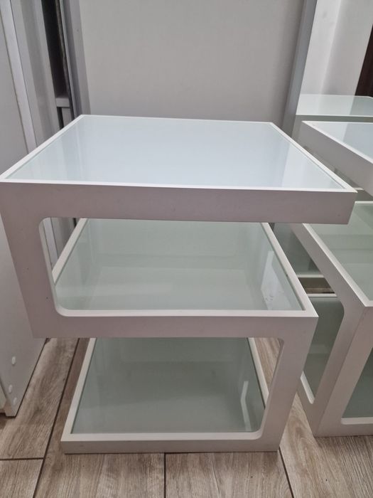Set mese cafea din sticla-lemn