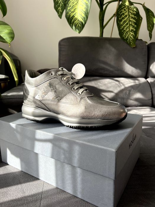 Обувки Хоган Hogan 39 номер естествена кожа сребърни