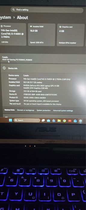 Laptop Asus Tuf Gaming F15