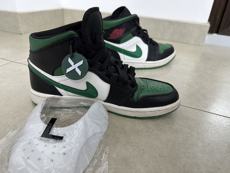 Jordan 1 mid green toe+ tag stockX si shields CADOU Ciorogarla • OLX.ro