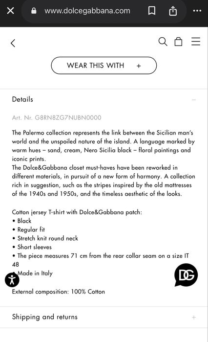 Оригинална мъжка тениска Dolce & Gabbana