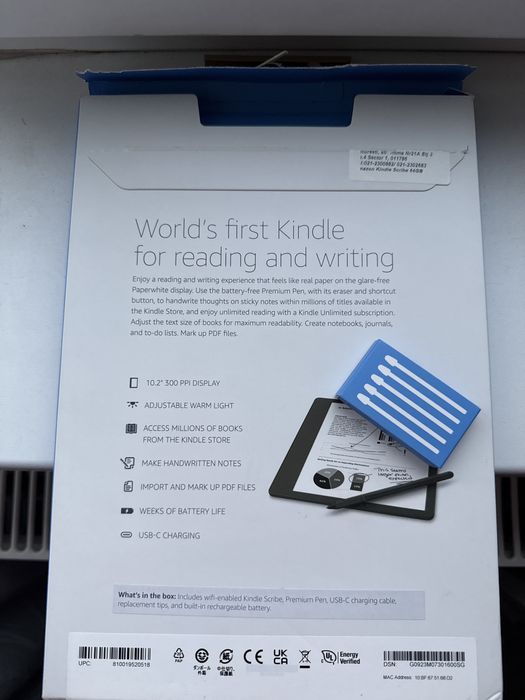Ebook Reader Amazon Kindle Scribe, Premium Pen inclus, 16 GB, Negru