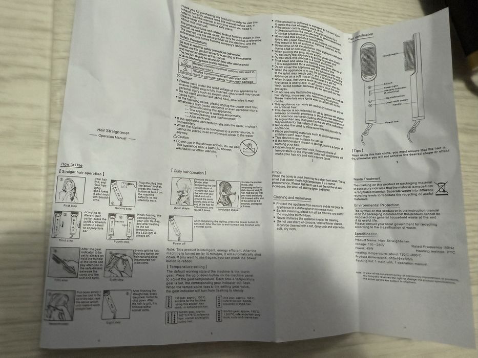 Perie de păr Straight Comb FH909 pentru îndreptare