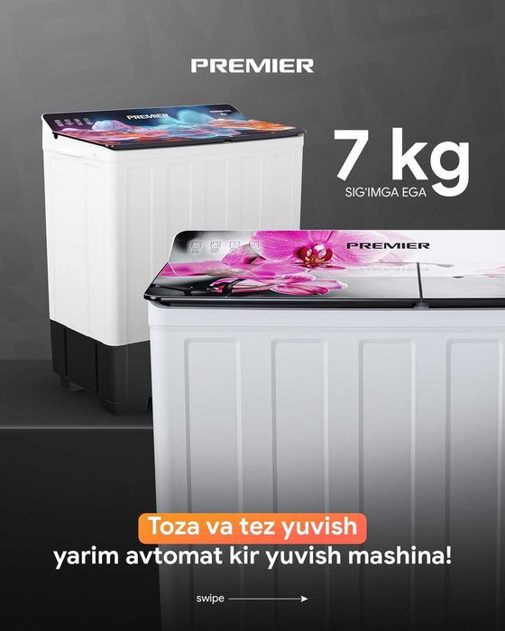 Ярим автомат кир ювиш машинаси PREMIER! АРЗОН! Полуавтомат ПРЕМЬЕР!