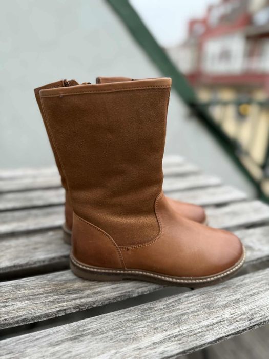 Детски кожени ботуши с вълна