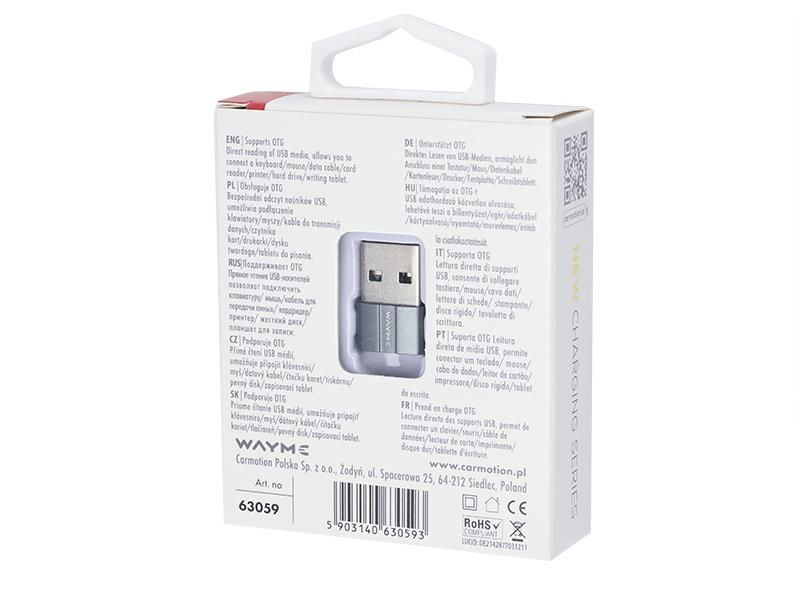 адаптер wayme otg от usb към usb-c carmotion 63059