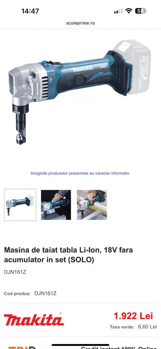 Makita.Masina de taiat tabla Li-Ion, 18v