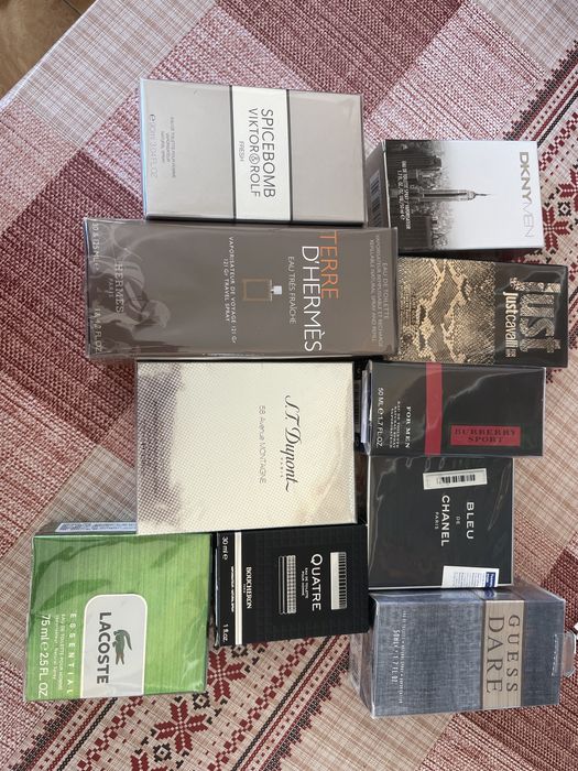 Маркови мъжки парфюми Armani burberry chanel Cavalli Quatre Dupont