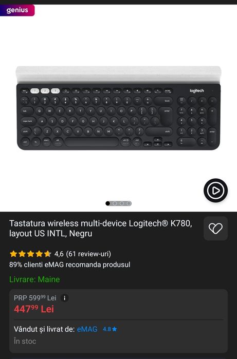 Tastatura Office Logitech K780 , Stare EXCELENTA