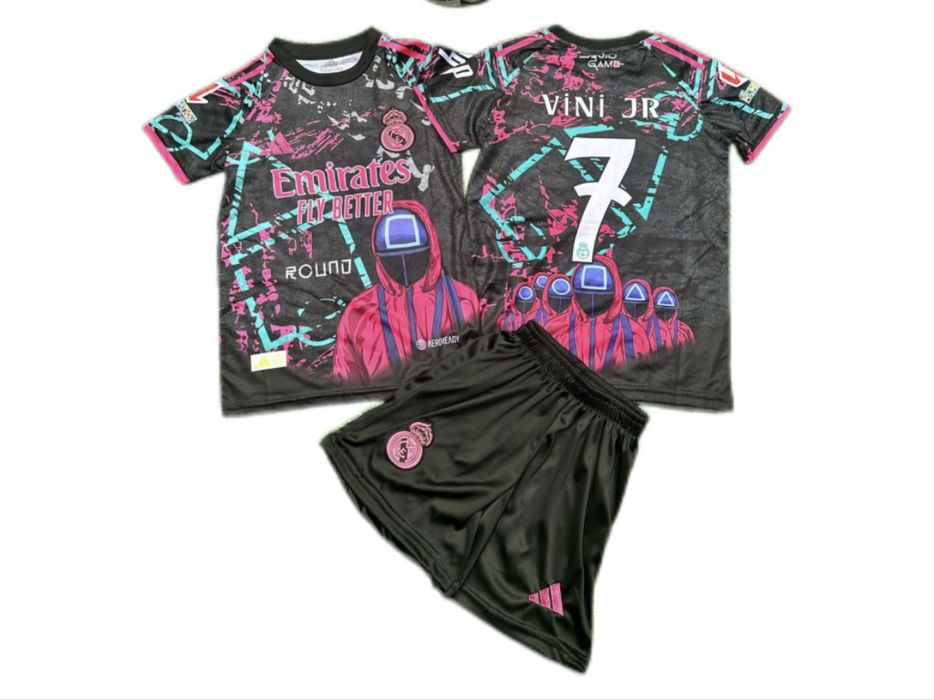 Echipament fobal copii Lamine, Vini, Messi, Ronaldo, Mbappe