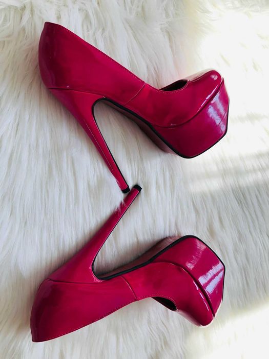 Pantofi cu toc, dama, fuchsia, nr 37, noi