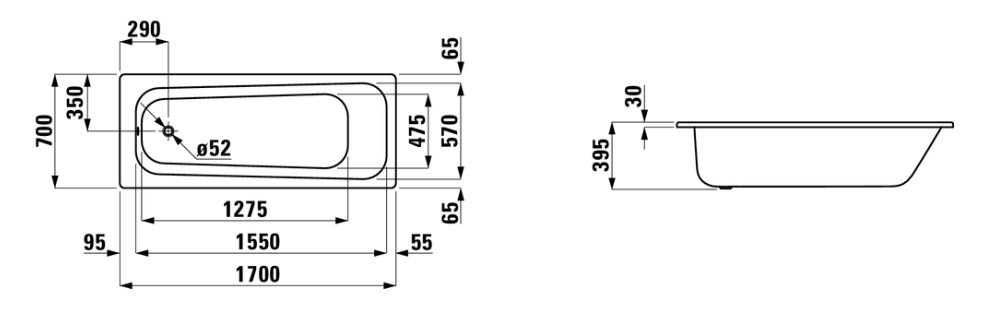 Cada  Laufen Pro Otel 170x70cm
