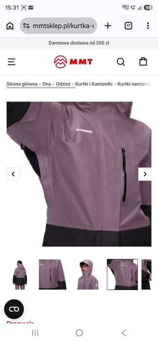 Jacheta Mammut Fall Line HS Thermo Hooded Jacket  mărime S lucrata M