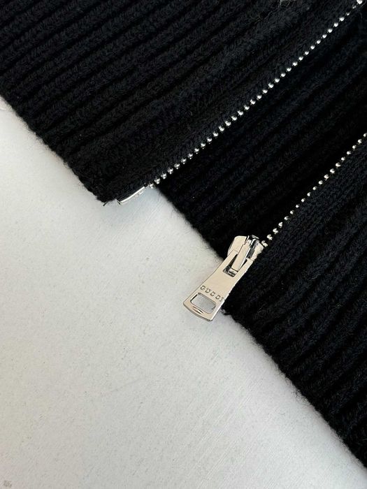 Gucci Ski-tematyczny krajobraz górski Intarsia wełna dzianina Zip