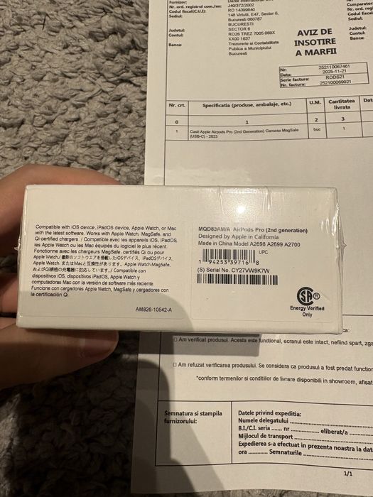 Airpods Pro 2 originale Factura emag