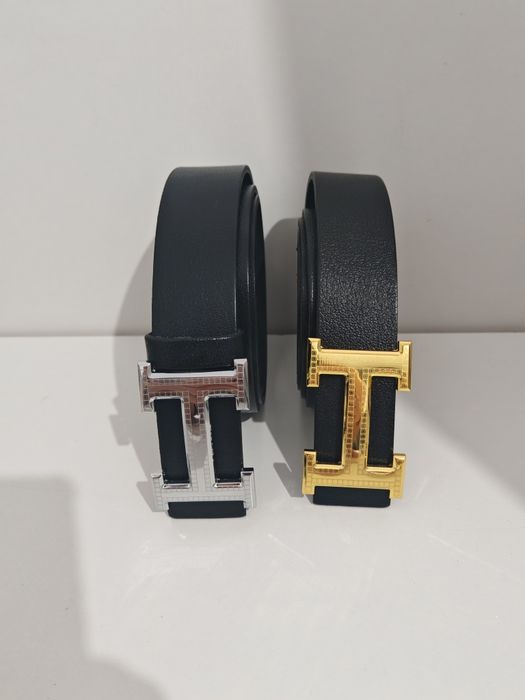Curele Hermes-piele naturala, logo metalic - model unisex
