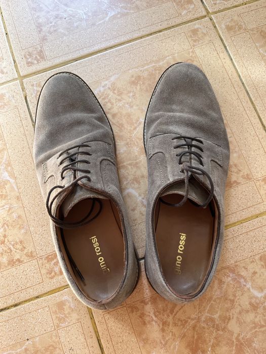 Pantofi barbati piele intoarsa, Gino Rossi, gri deschis 42