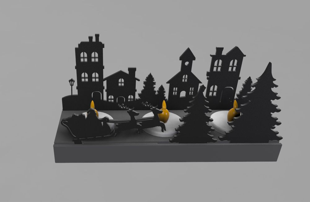 Коледно градче с лед свещички