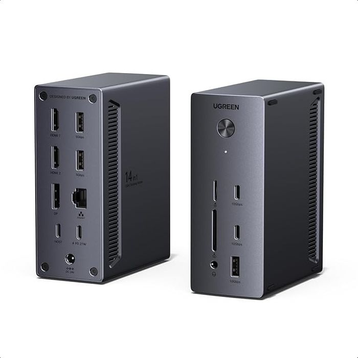 UGREEN Docking Station, Triple 4K Display (2x HDMI+ DP), 14-Port USB-C