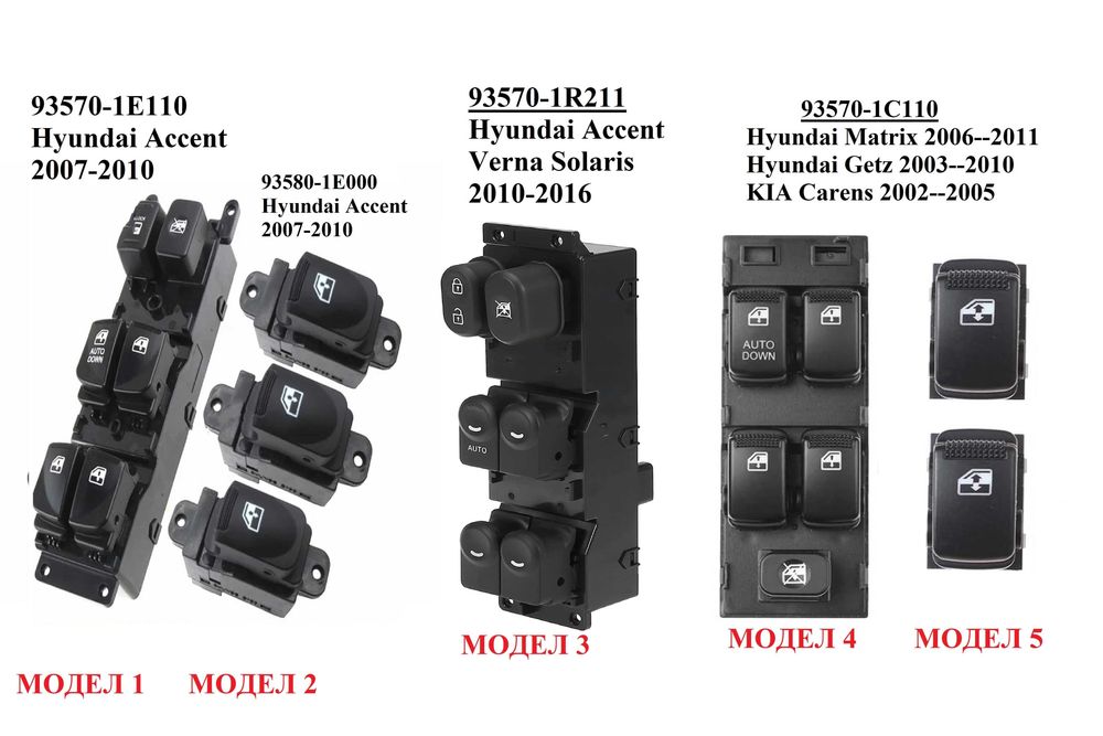 Панел бутони ел.стъкла Hyundai Accent Matrix Getz Solaris 2006-2016