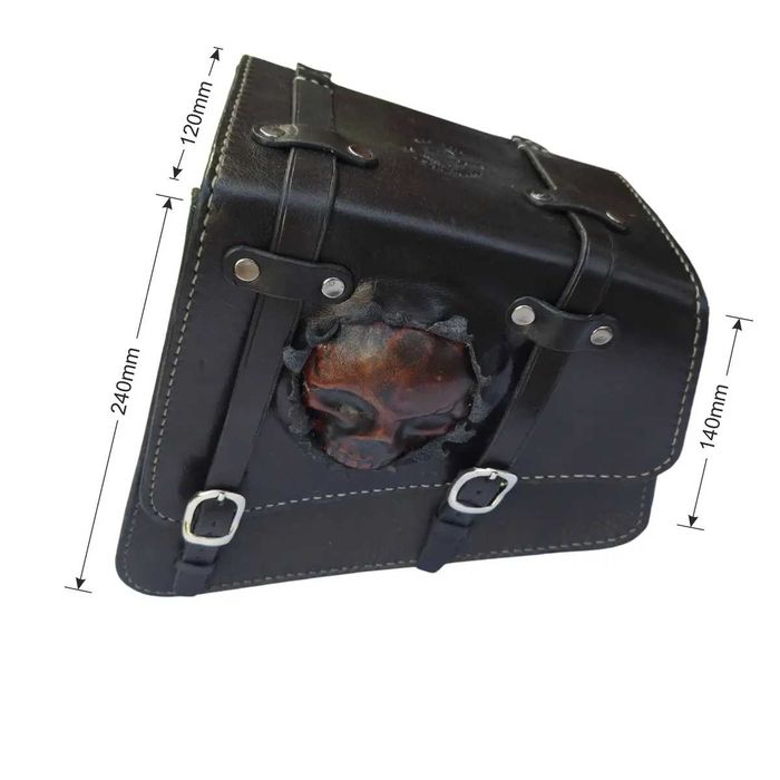 Ръчно изработена кожена единична дисага | Бобър Чопър | НОВА